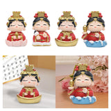 Mazu Mother Goddess Statue Resin Figurine for Housewarming Bookshelf Desktop Lotus Base