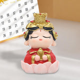 Mazu Mother Goddess Statue Resin Figurine for Housewarming Bookshelf Desktop Lotus Base