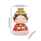 Mazu Mother Goddess Statue Resin Figurine for Housewarming Bookshelf Desktop Lotus Base