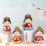 Mazu Mother Goddess Statue Resin Figurine for Housewarming Bookshelf Desktop Lotus Base