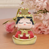 Mazu Mother Goddess Statue Resin Figurine for Housewarming Bookshelf Desktop Yuanbao Base