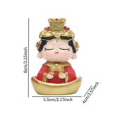 Mazu Mother Goddess Statue Resin Figurine for Housewarming Bookshelf Desktop Yuanbao Base