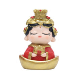 Mazu Mother Goddess Statue Resin Figurine for Housewarming Bookshelf Desktop Yuanbao Base