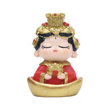 Mazu Mother Goddess Statue Resin Figurine for Housewarming Bookshelf Desktop Yuanbao Base