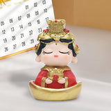 Mazu Mother Goddess Statue Resin Figurine for Housewarming Bookshelf Desktop Yuanbao Base