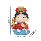 Mazu Mother Goddess Statue Resin Figurine for Housewarming Bookshelf Desktop Wave Base