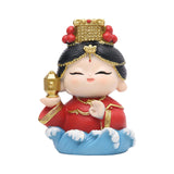 Mazu Mother Goddess Statue Resin Figurine for Housewarming Bookshelf Desktop Wave Base