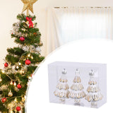 3 Pieces Christmas Tree Baubles Pendants Xmas Tree Decoration for Engagement Golden