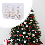 3 Pieces Christmas Tree Baubles Pendants Xmas Tree Decoration for Engagement Golden