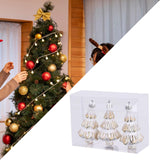 3 Pieces Christmas Tree Baubles Pendants Xmas Tree Decoration for Engagement Golden