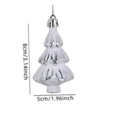 3 Pieces Christmas Tree Baubles Pendants Xmas Tree Decoration for Engagement Silvery