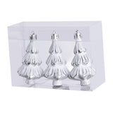 3 Pieces Christmas Tree Baubles Pendants Xmas Tree Decoration for Engagement Silvery