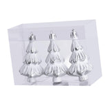 3 Pieces Christmas Tree Baubles Pendants Xmas Tree Decoration for Engagement Silvery