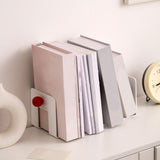 Acrylic Bookend Organizer File Folder Sorter Shelves Non Slip Desk Bookshelf White