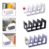 Acrylic Bookend Organizer File Folder Sorter Shelves Non Slip Desk Bookshelf White