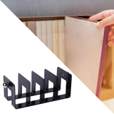 Acrylic Bookend Organizer File Folder Sorter Shelves Non Slip Desk Bookshelf Black