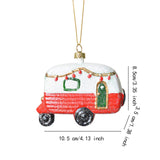 Bus Shape Pendant Photo Prop Festival Wall Christmas Tree Hanging Decoration