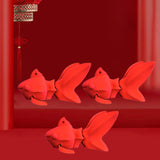 3D Printed Fish Statue Decor Decorative Figurine for Desk Office Centerpiece Red