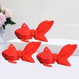 3D Printed Fish Statue Decor Decorative Figurine for Desk Office Centerpiece Red