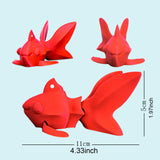 3D Printed Fish Statue Decor Decorative Figurine for Desk Office Centerpiece Red