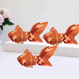 3D Printed Fish Statue Decor Decorative Figurine for Desk Office Centerpiece Red Gold