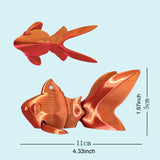 3D Printed Fish Statue Decor Decorative Figurine for Desk Office Centerpiece Red Gold