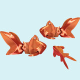 3D Printed Fish Statue Decor Decorative Figurine for Desk Office Centerpiece Red Gold