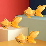 3D Printed Fish Statue Decor Decorative Figurine for Desk Office Centerpiece Golden