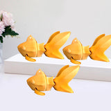 3D Printed Fish Statue Decor Decorative Figurine for Desk Office Centerpiece Golden