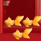 3D Printed Fish Statue Decor Decorative Figurine for Desk Office Centerpiece Golden