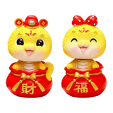 Chinese New Year Snake Statue Cute Adornment for Living Room Cabinet Bedroom Eyes Open