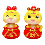 Chinese New Year Snake Statue Cute Adornment for Living Room Cabinet Bedroom Eyes Open