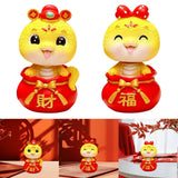 Chinese New Year Snake Statue Cute Adornment for Living Room Cabinet Bedroom Eyes Open