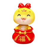 Chinese New Year Snake Statue Cute Adornment for Living Room Cabinet Bedroom Eyes Close