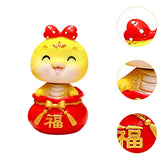 Chinese New Year Snake Statue Cute Adornment for Living Room Cabinet Bedroom Eyes Close