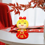 Chinese New Year Snake Statue Cute Adornment for Living Room Cabinet Bedroom Eyes Close