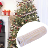 Metallic Foil Roll 10Yard Christmas Poly Mesh Ribbon for Christmas DIY Party