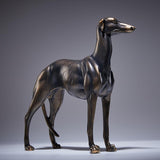 Resin Animal Figurine Sculpture Christmas Desk Ornament Greyhound Dog Statue