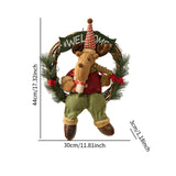 Christmas Welcome Wreath Sign Christmas Door Wreath for Porch Backdrop Party Elk