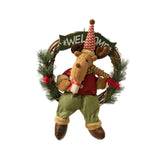 Christmas Welcome Wreath Sign Christmas Door Wreath for Porch Backdrop Party Elk