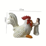 High Five Chicken Statue Collections Table Ornament for Cabinet Indoor Patio