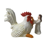 High Five Chicken Statue Collections Table Ornament for Cabinet Indoor Patio