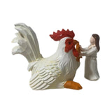 High Five Chicken Statue Collections Table Ornament for Cabinet Indoor Patio