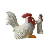 High Five Chicken Statue Collections Table Ornament for Cabinet Indoor Patio