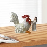 High Five Chicken Statue Collections Table Ornament for Cabinet Indoor Patio