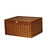 Storage Basket with Lid with Lock Organizer Case for Bedroom Home Tabletop coffee