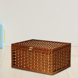 Storage Basket with Lid with Lock Organizer Case for Bedroom Home Tabletop coffee