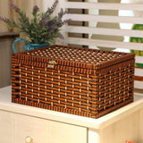 Storage Basket with Lid with Lock Organizer Case for Bedroom Home Tabletop coffee