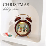 Christmas Snow Globe Alarm Clock Festival Wood Home Decor Christmas Ornament