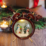 Christmas Snow Globe Alarm Clock Festival Wood Home Decor Christmas Ornament